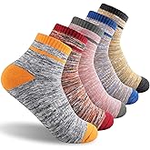 FEIDEER Hiking Walking Socks For Women, Multi-pack Outdoor Recreation Cotton Moisture Wicking Crew Socks