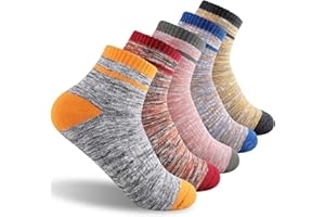 FEIDEER Hiking Walking Socks For Women, Multi-pack Outdoor Recreation Cotton Moisture Wicking Crew Socks