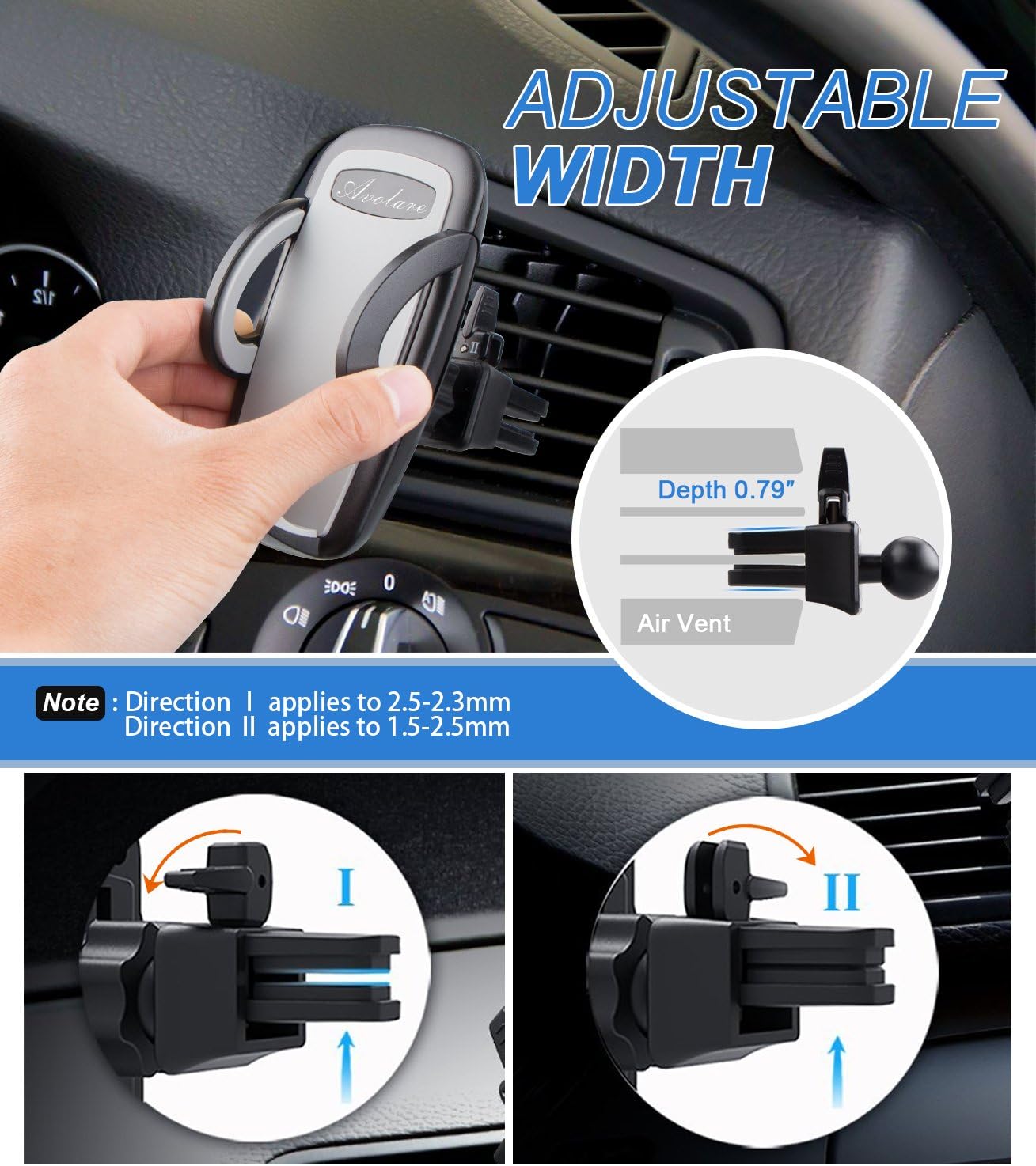 Avolare® Car Air Vent Holder Phone Cradle Adjustable Car Cradle Compatible with iPhone 7 7 Plus SE 6s 6 Plus 5s 5 4s 4 - Image 4
