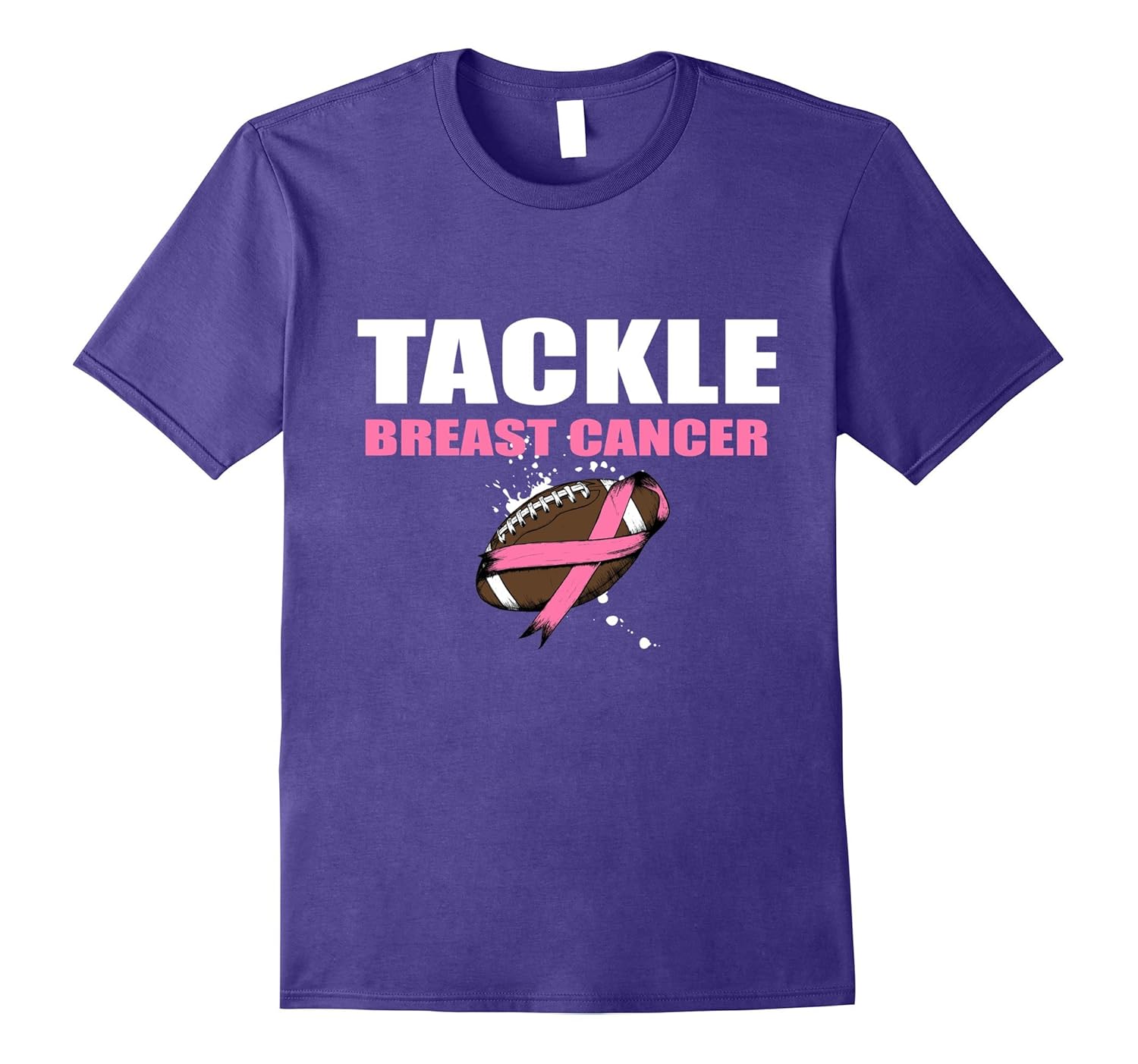 Pink Ribbon Football T Shirt Breast Cancer Awareness Support-ANZ