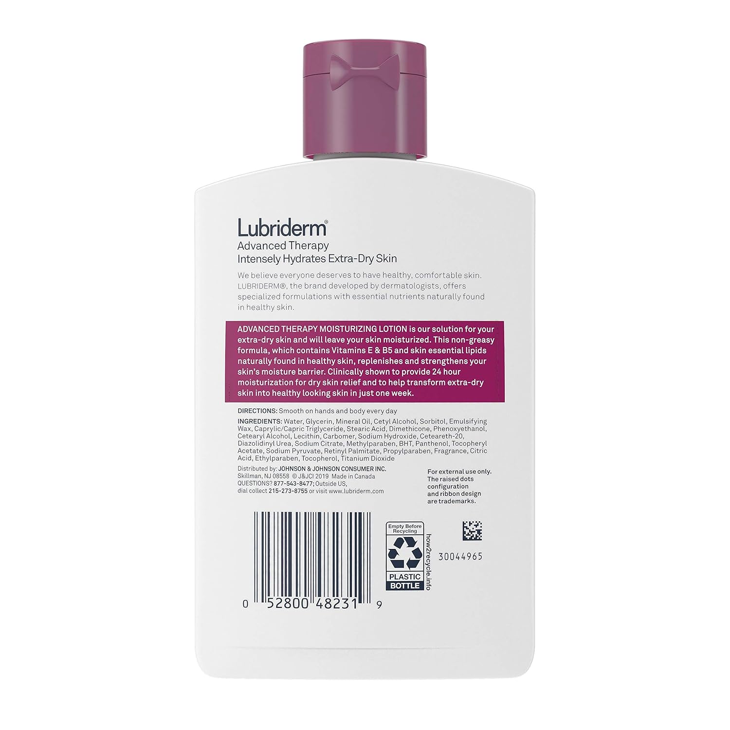 Lubriderm Advanced Therapy Moisturizing Lotion with Vitamins E and B5, Deep Hydration for Extra Dry Skin, Non-Greasy Formula, 6 fl. oz : Beauty