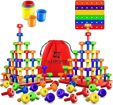 stacking peg board set toy