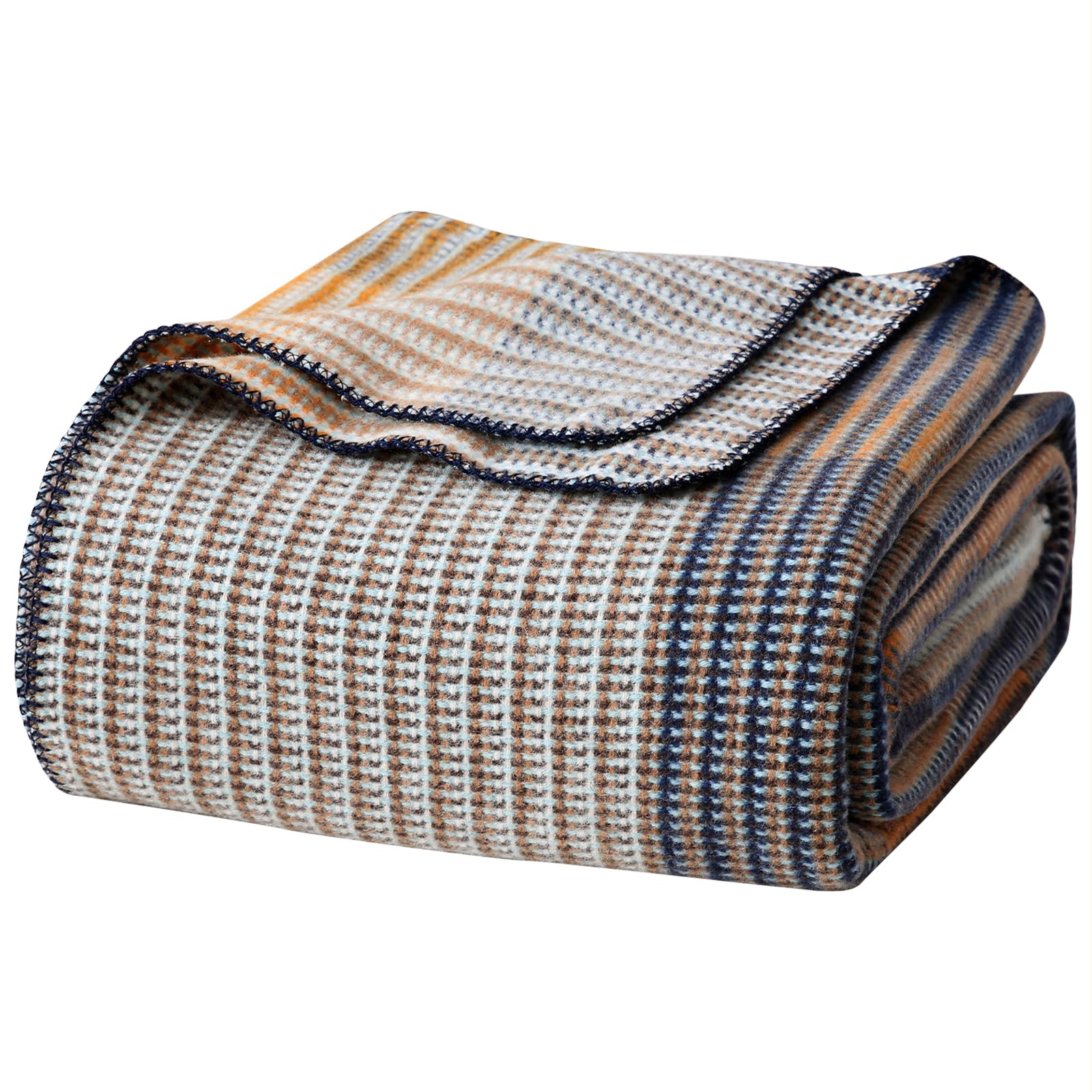 Photo 1 of YOUR MOON 100% Pure Merino Wool Twin Size, Australian Organic Natural Wool Blanket, Hypoallergenic Wool Blanket for Bed, Medium Weight(Brownish Blue, 90 * 66)