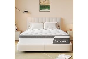 King Mattress, Teoanns 12 Inch Medium Firm King Size Mattress, Hybrid King Mattress in a Box for Pressure Relief & Supportive