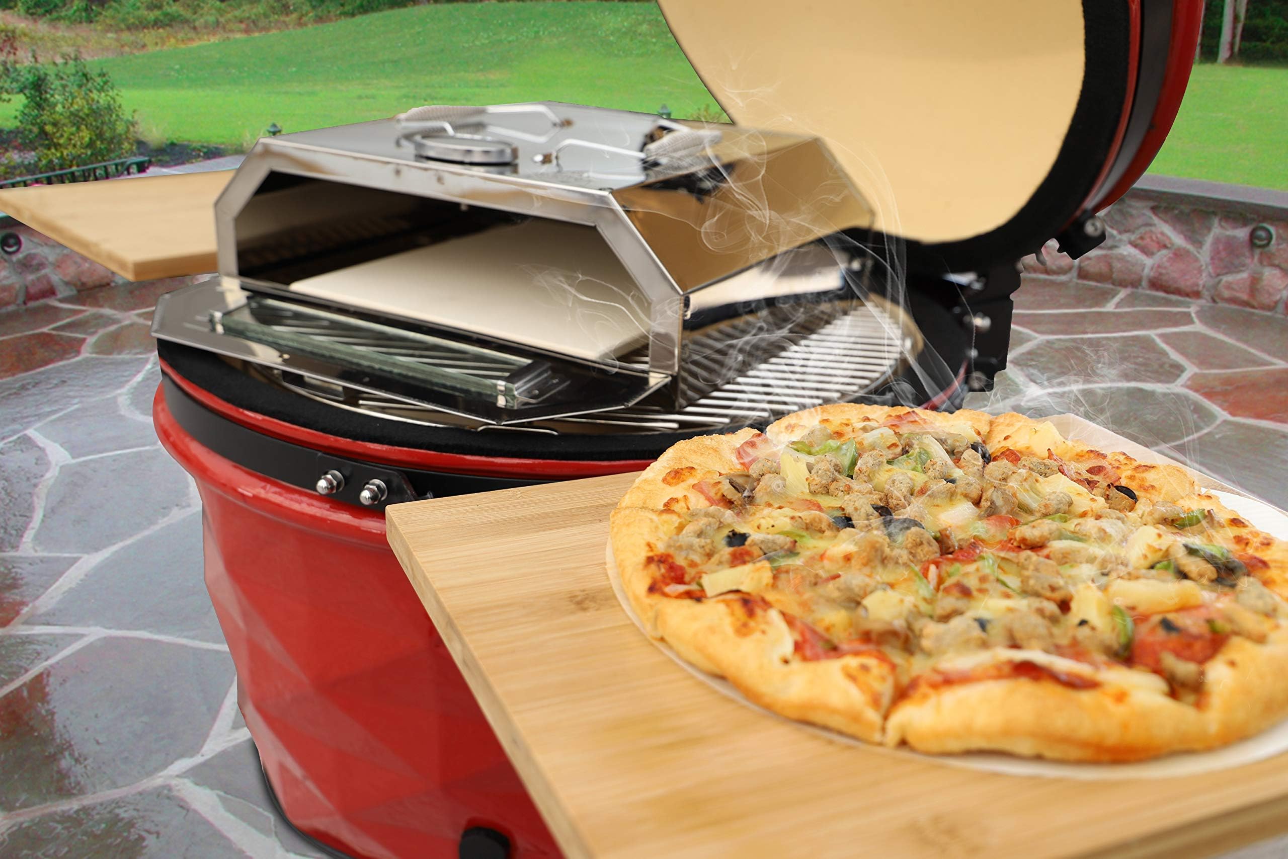 Waystock Stainless Steel Portable 11" Pizza Oven Kit fits Weber most 22" Charcoal Kettle Grills