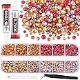 3500 PCS Flatback Rhinestones for Crafting and 2PCS B7000 Glue (Pack 5), 1 Box of 3/4/5mm Colorful Resin Rhinestones Gems Charms for Bedazzling DIY Crafts Fabric Clothing Tumblers Shoes Nail Art
