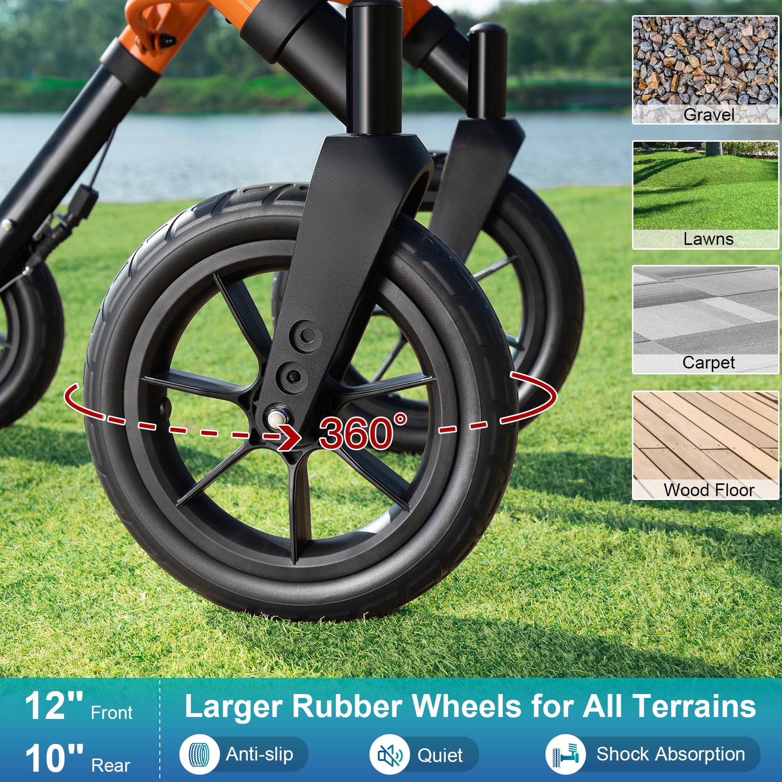 Rollator Walker with Seat, Tall Walkers for Seniors, 12