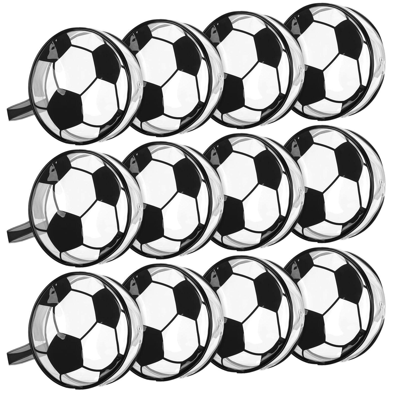 Photo 1 of Reginary 12 Pcs Soccer Cosmetic Bag Gifts Accessories for Makeup Bags Soccer Clear PVC Cheer Case Toiletry Zipper Pouch Waterproof Travel Toiletry Handbag Purses Organizer for Soccer Team Gift