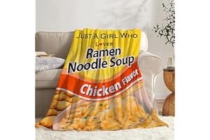 Todeyya Ramen Chicken Blanket Ramen Blanket Just a Girl Who Loves Ramen Blanket Flannel Fleece Throw Air Conditioning Quilt Lightweight Cozy Plush Blanket for Sofa L 80"X60" for Adults