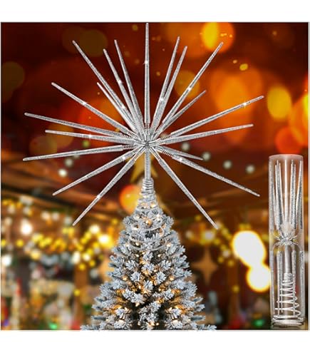 Amazon.com: Roman 133173 Silver Burst Tree Topper with Spike on