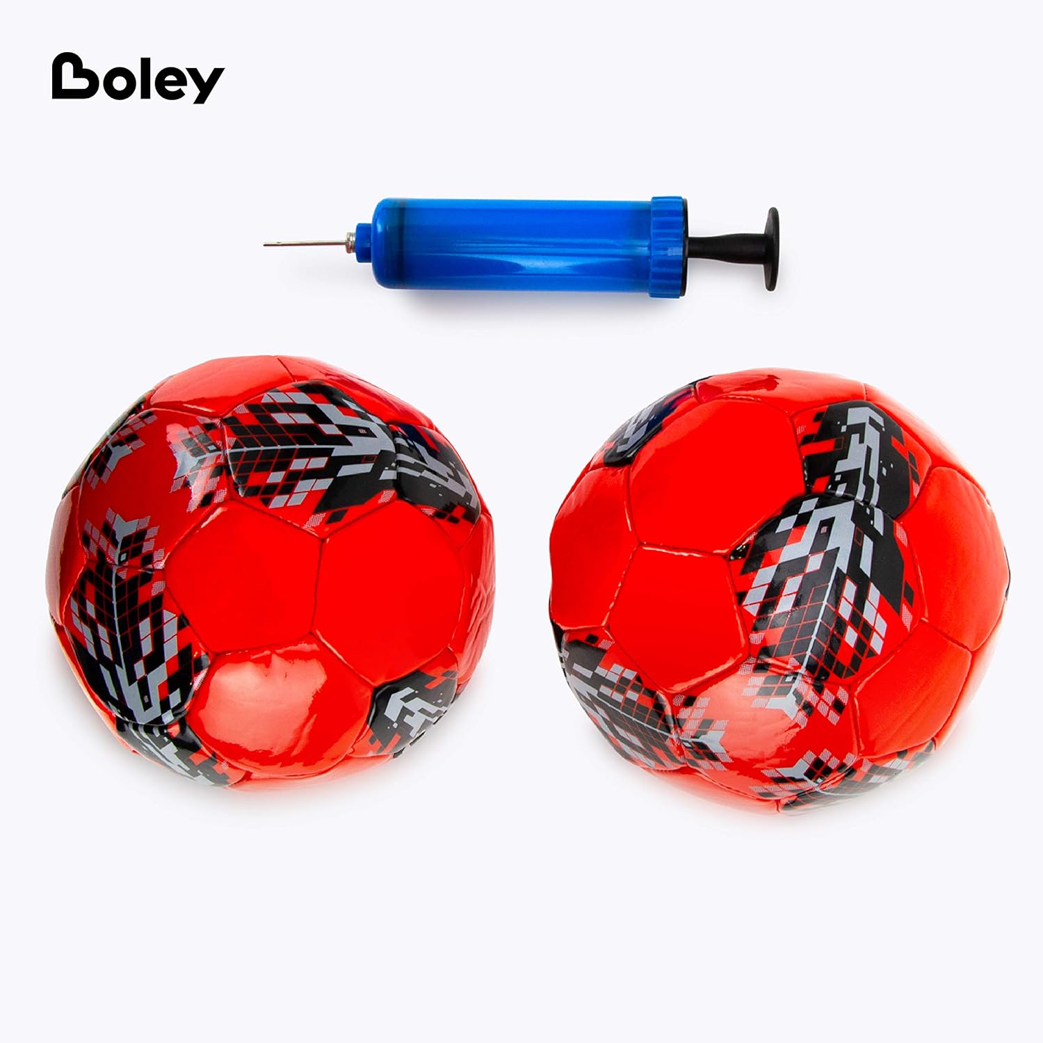 Boley Red & Black Soccer Balls with Air Pump - 2 Pack Inflatable Small Soccer Ball Set for Kids : Sports & Outdoors