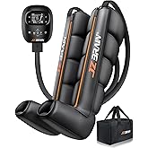 JZBRAIN Air Compression Leg Recovery Boots : Dual-Power Sequential Compression System Device with Smart Pressure Sensor - 6 Modes & 14 Positions Foot and Leg Massage for Athletes & Gym (Large)