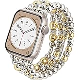 KOREDA Beaded Bracelet Compatible for Apple Watch Band 38mm 40mm 41mm 42mm 44mm 45mm 46mm Series 11 10 9 8 7 SE Women, Fashion Cute Handmade Elastic Beads Stretch Strap for iWatch Series 6/5/4/3/2/1