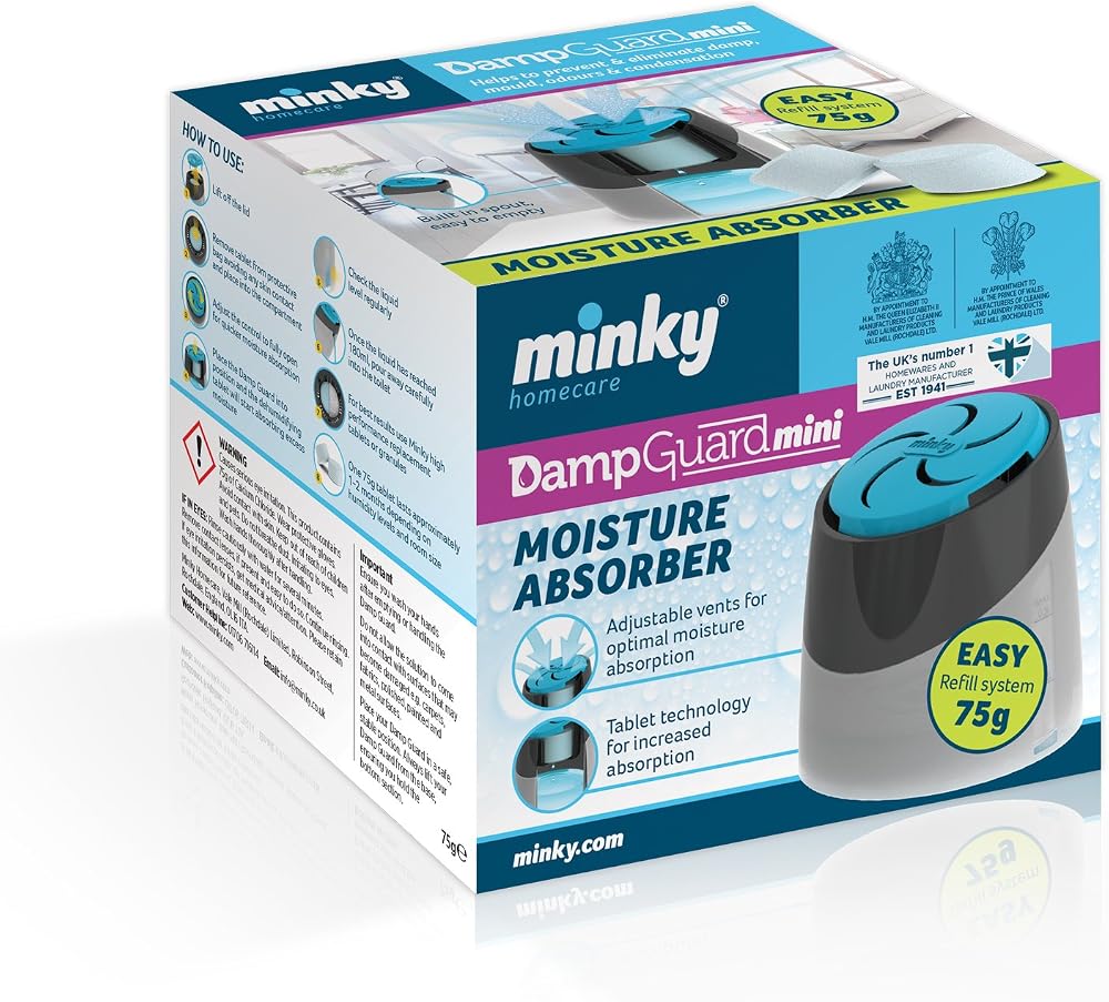 Minky Damp Guard Mini 75g Mould Odour Condensation Absorber Moisture Control