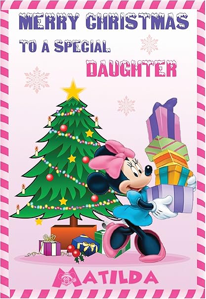 Immagini Natalizie Topolino E Minnie.Personalizzato Topolino E Minnie Biglietti Di Natale 4 Modelli Ragazzo O Ragazza Minnie Presents Xmas Amazon It Cancelleria E Prodotti Per Ufficio