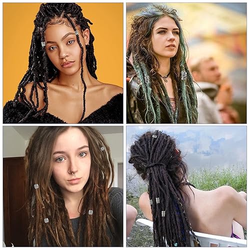 Showgeous 100 Pcs Viking Beard Beads Antique Norse Vikings Runes