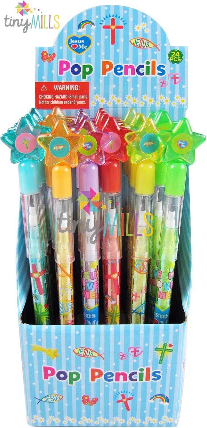 TINYMILLS 24 Pcs Religious Multi Point Pencils