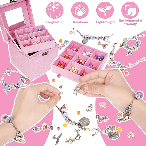 WJZDY Charm Bracelet Making Kit Jewelry Making Kit Toys Crafts for