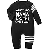 Ribabz Baby Boy Clothes Infant Mamas Print Romper Stripe Sleeve Outfits Fall Winter Baby Clothing Jumpsuit