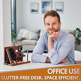 Teslyar Wood Phone Docking Station ash bedside organiser with key wallet stand view 2