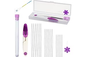 YSHIHE 22Pcs Beading Needles for Jewelry Making,Seed Beads Tools,Include 18 Big Eye Beading Needles,Needle Bottle,Needle Threaders,Storage Box