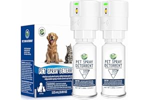 diloqio Cat Spray Deterrent System [ 2 Pack ] Cat Deterrent Spray, Motion Activated Pet Deterrent Spray System for Cats & Dogs Odorless Pet Deterrent, Senses Pets Up to 3 Feet Away, Friendly & Safe