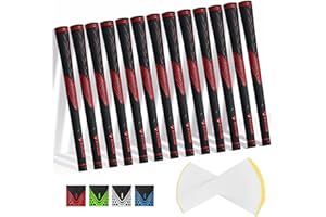 SAPLIZE Classic Rubber Golf Grips 13 Pack, High Feedback, Non-Slip, Choose from 13 Grips with 15 Tapes or 13 Grips with All Kits, Available in Under/Standard/Mid/Jumbo Sizes, CC01 Series