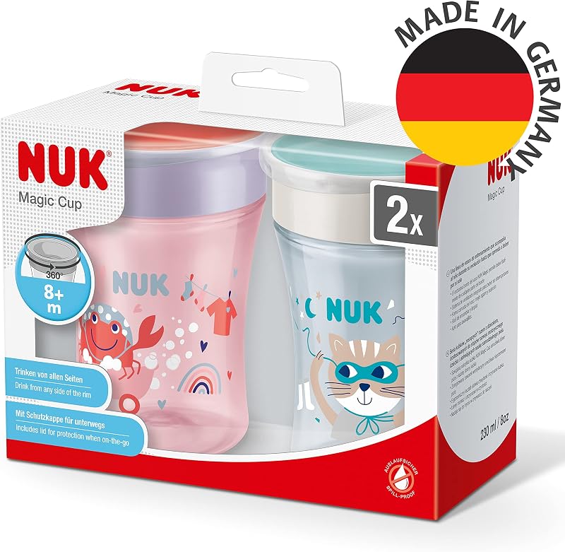 Magic Cup Trinklernbecher | 8+ Monate | 230 ml | auslaufsicherer 360°-Trinkrand | rot | 2 Stück