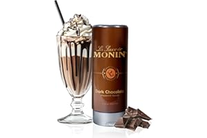 Monin - Gourmet Dark Chocolate Sauce, Velvety and Rich, Great for Desserts, Coffee, and Snacks, Gluten-Free, Non-GMO (12 Ounce)