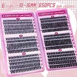 CNMTCCO Individual Eyelashes 570pcs D Curl Wispy Clusters 8-16mm Max view 2