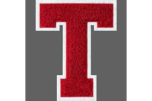 SOYCEV 4.5" Varsity Letter Patches Chenille Iron on Letters Large Letterman Jacket Patches for Clothing/Jacket/Varsity/Bag (Red, T)