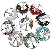 PAMIR TONG Wholesale 2'' inch 9pcs Gemstone Chakra Crystal Tree of Life Pendant,Healing Stone Pendant for Necklace Earring Jewelry Making MCG19