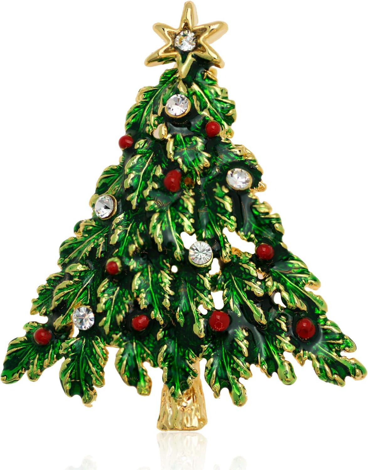 Akianna Crystals Christmas Tree Pin Brooch