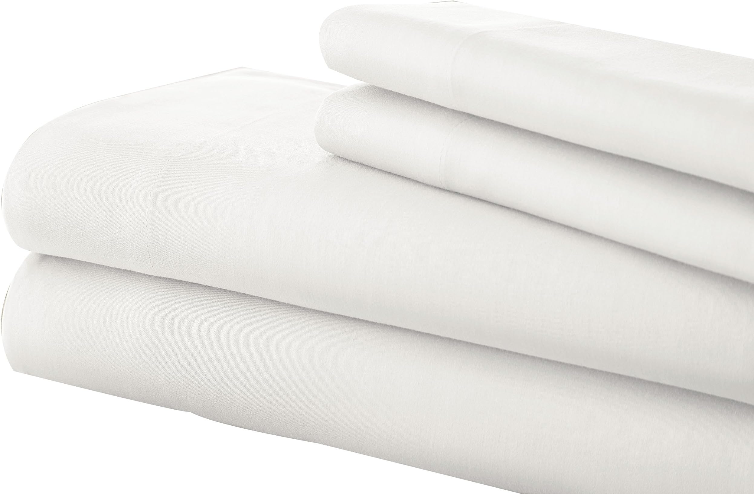 Pacific Coast Textiles T200 100% Cotton Solid 4 PC Sheet Set White King