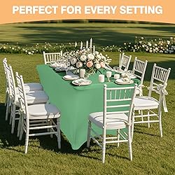 2 Pack 6 Feet Emerald Green Spandex Tablecloth for