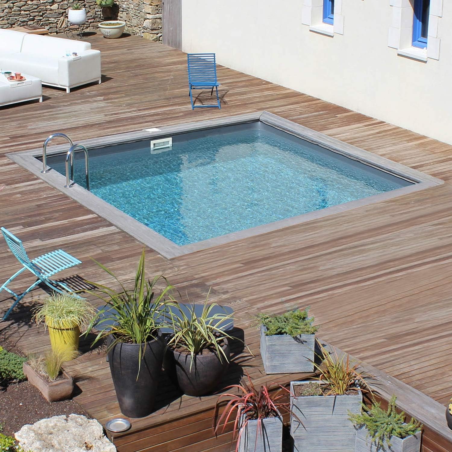 Piscine Bois Carrée 4x4 M Hauteur 1 33m
