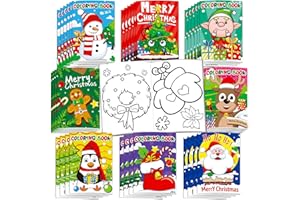 Omgouue 32Pcs Christmas Coloring Books for Kids - Xmas Coloring Book for Kids All Ages Indoor Activities at Home Party Favors Gift Supplies