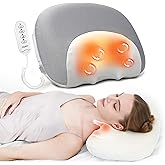 Heyelax Shiatsu Neck Massager for Pain Relief deep Tissue Before Sleep, Cervical Neck Pillow,Cordless & Memory Foam Pillows with Heat,Gifts for Mom, Dad, Women, Men (Gray)