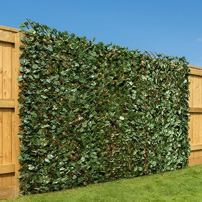 CHRISTOW Expanding Artificial Ivy Leaf Trellis 1m x 2m Garden Screen