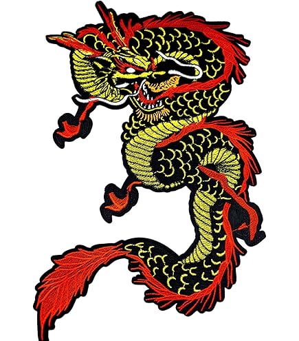 Denim Jean Jacket With Red Asian DRAGON Embroidery Appliqué - Foto 5