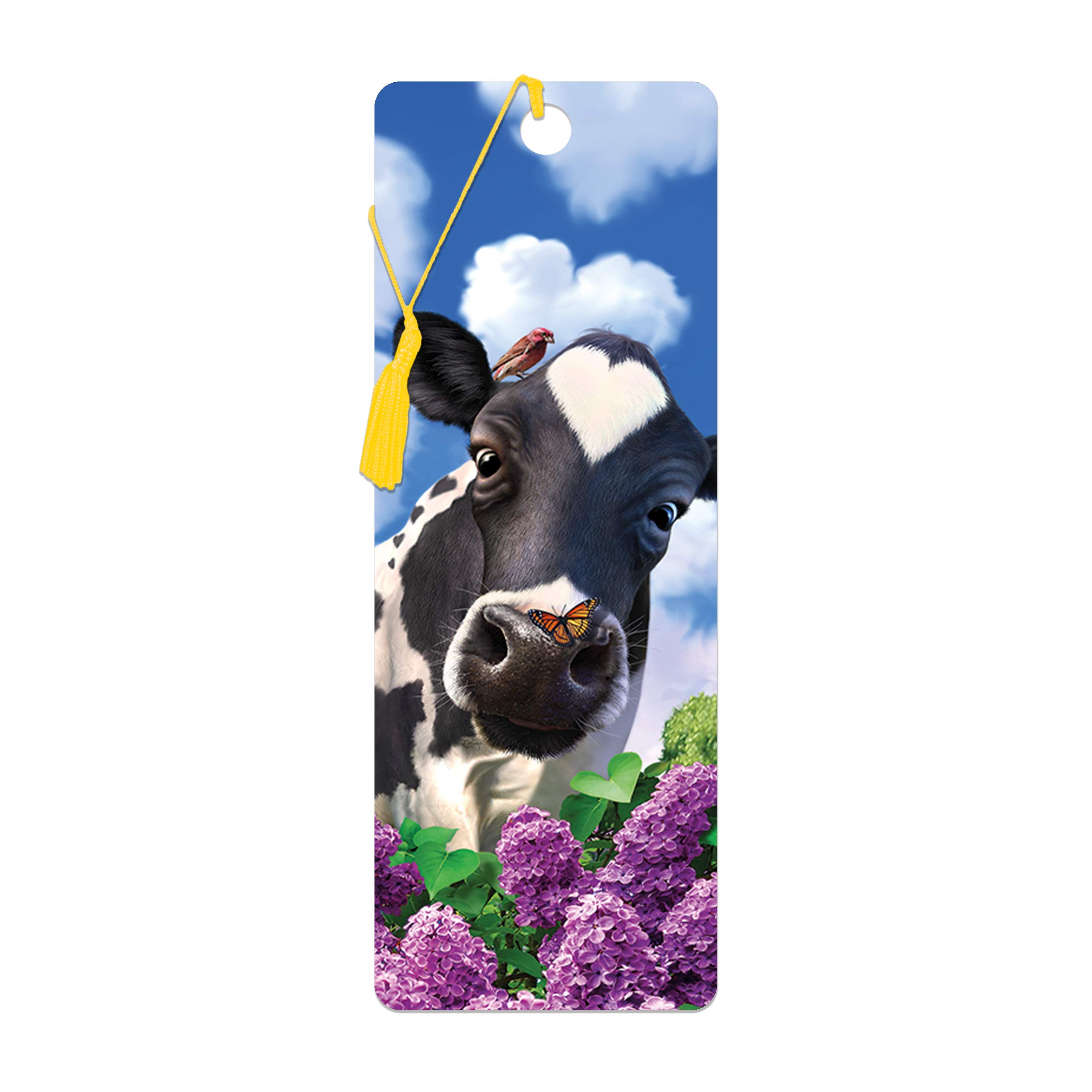 3D LiveLife Bookmark - Curious Cow from Deluxebase. Cute Lenticular Cow Page Marker. Animal Themed Accessories for Book Lovers. Small Gifts for Men, Women, Writers and Teachers.