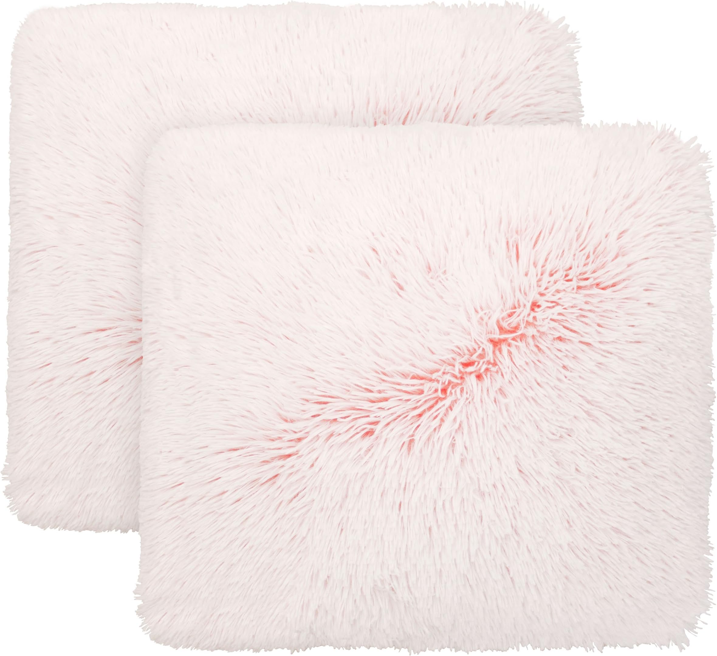 Dolce Home Decorative Pillow Set, 20" x 18", Peach Amber/White