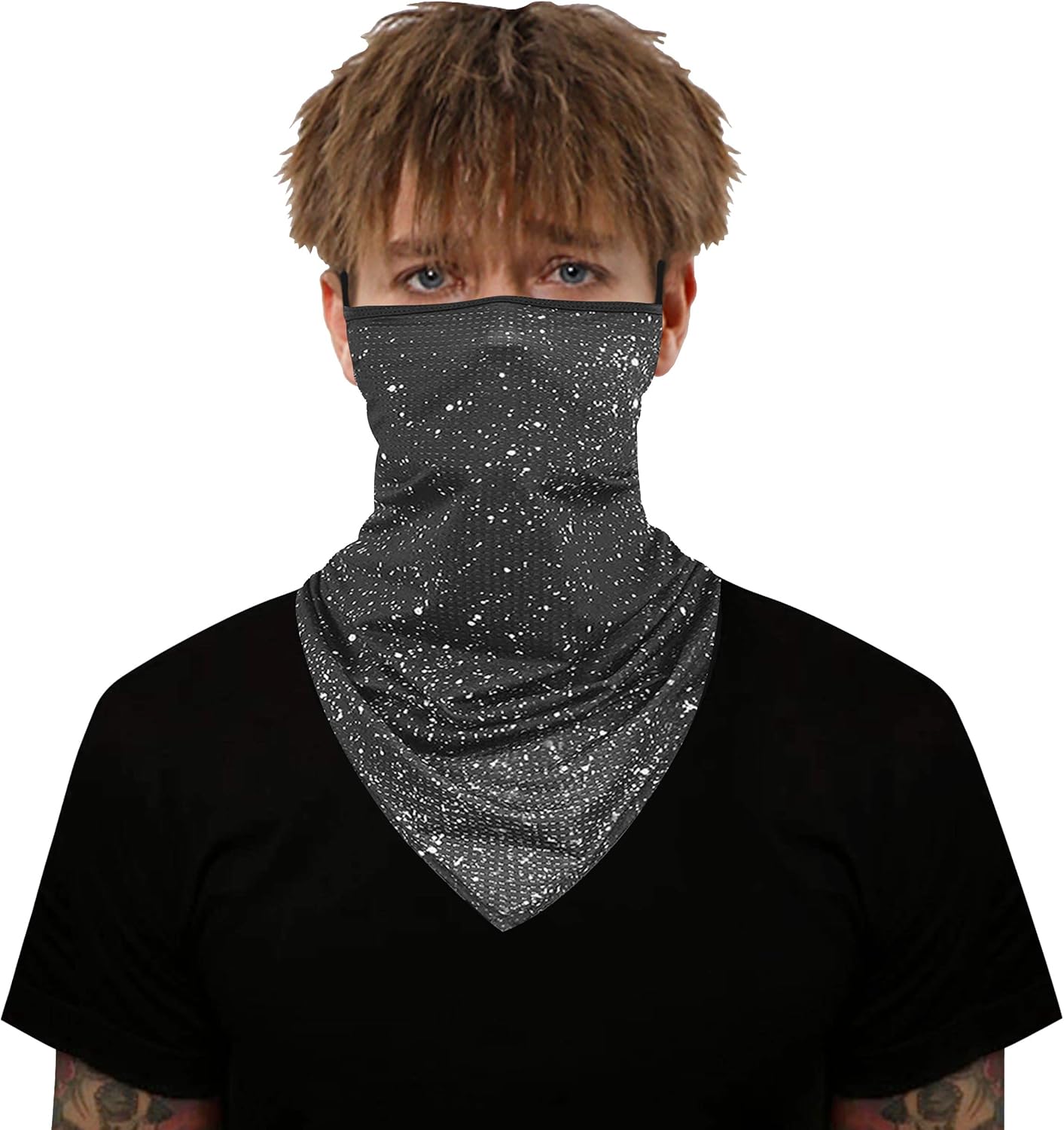 BINACL Novelty Bandana, Breathable Face Cover Shields Balaclava Ear Loops Seamless Scarf Raves Windproof Dust-proof Sun UV Protection Yoga Fishing Washable Reusable Starry Sky Neck Gaiter: Clothing