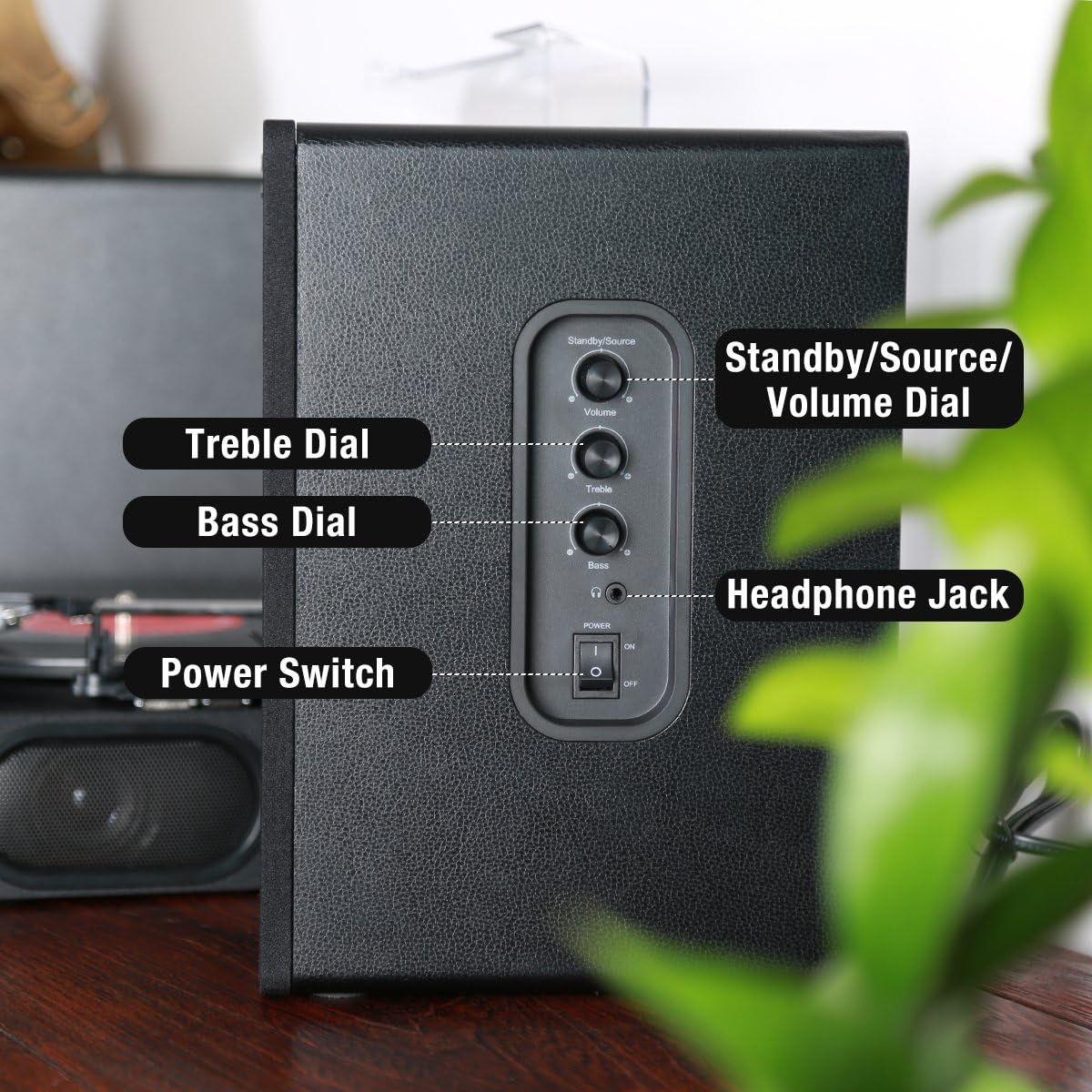1byone powered bluetooth classic bookshelf speaker
