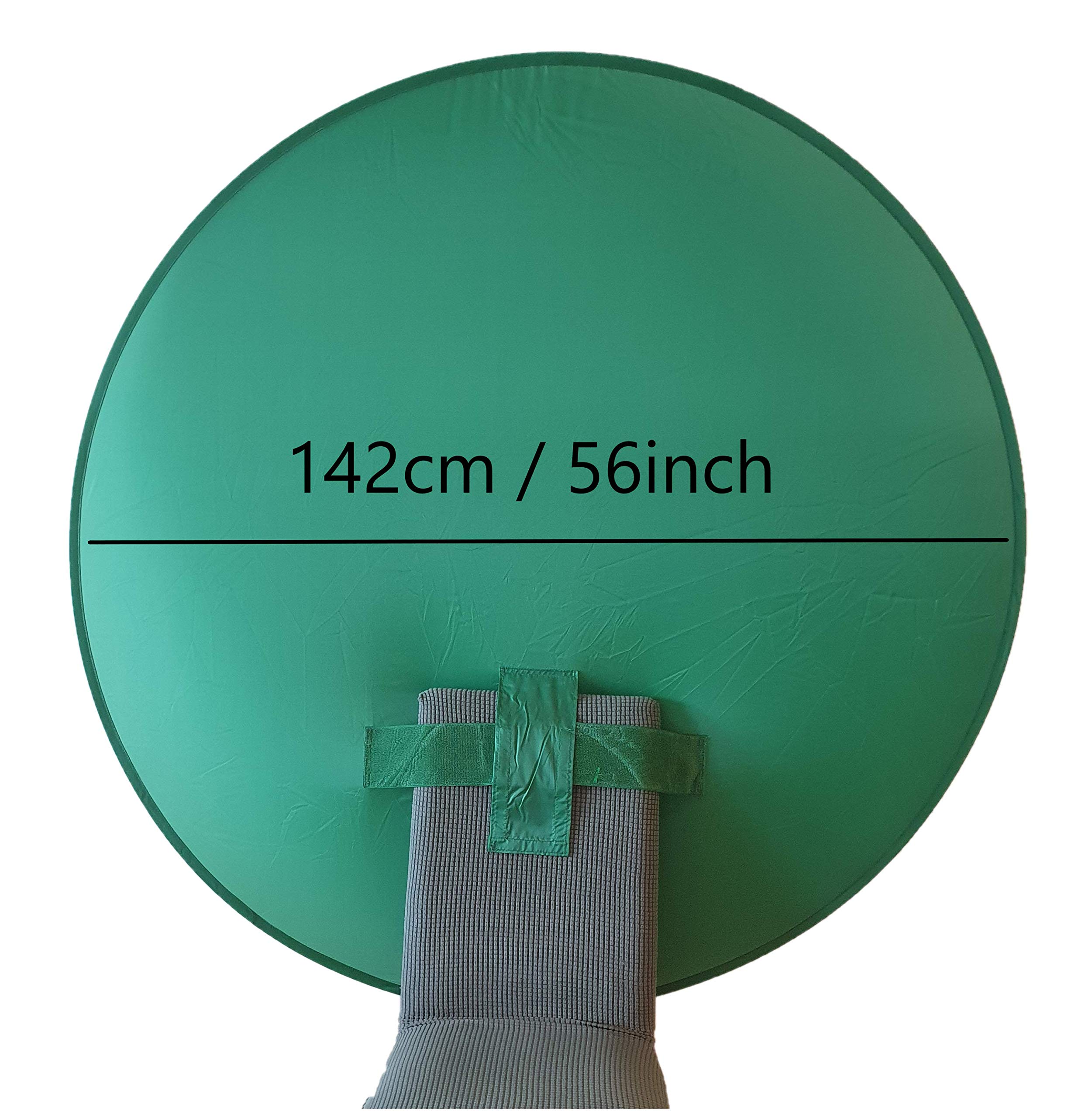EVA-techLarge Chromakey Green Screen Round Backdrop 56in 142cm Compact Video-Streaming Twitch Pop-up Backdrop