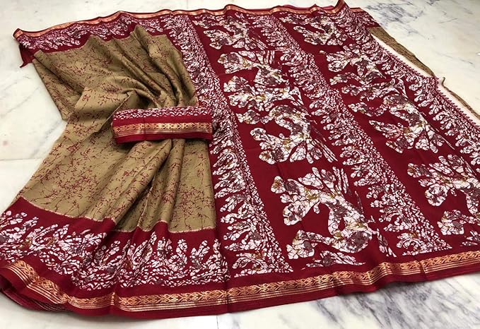 Womens soft silk saree with unstitched blouse piece [Rhytm silk 3]