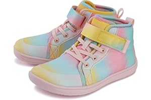 WHITIN Kids/Toddler Wide Barefoot Shoes | Girls/Boys Classic High Top Sneakers | Wide Foot Freedom | Natural Growth