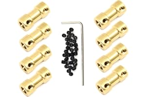 Befenybay 8pcs Brass Shaft Coupling Joint Connector with Screws for Small Motor (5mm)