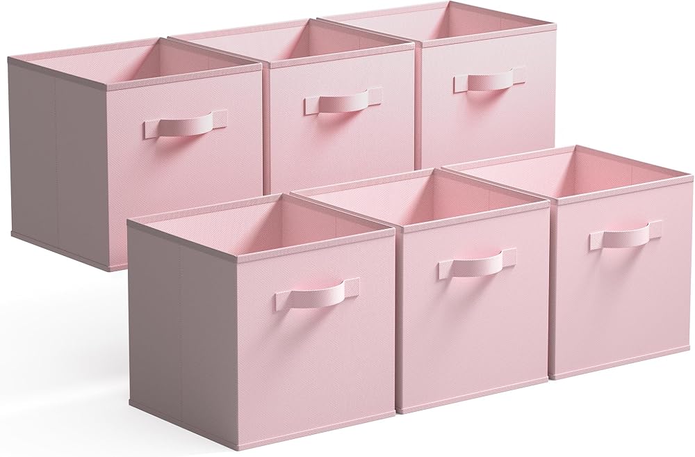 GRANNY SAYS Cube Storage Boxes Pack of 6 Large 33x33x32.4 cm Pink