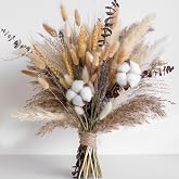 Natural Dried Flower Bouquet - Pampas Grass, Cotton Stems, Bunny Tails, Eucalyptus, Lavender &amp; Wheat - Rustic Boho Decor for Home, Fall Decorations for Home, Wedding, or Gift